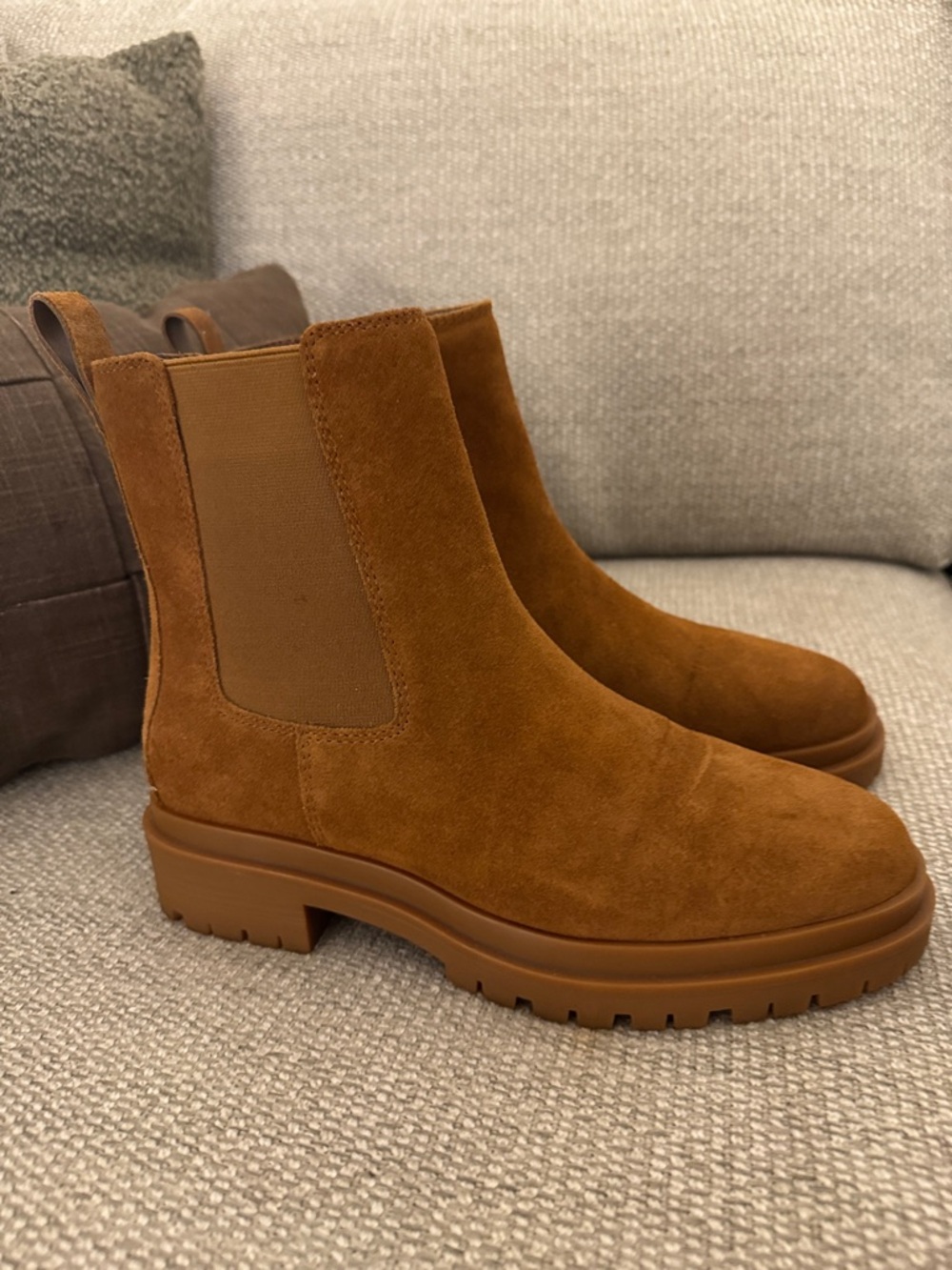 Lauren Ralph Lauren Suede Chelsea Boots - Camel